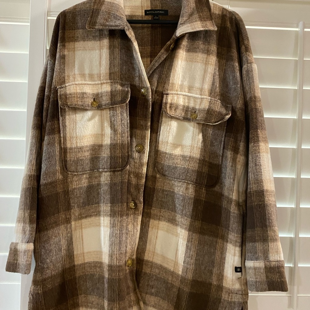 Banana Republic Brown Plaid Utility Jacket